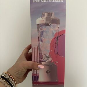 Portable Blender with Pink Accents